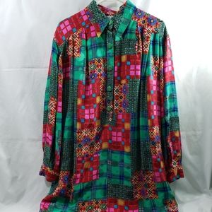 Vintage Anne Crimmins for UMI Silk Shirt Dress